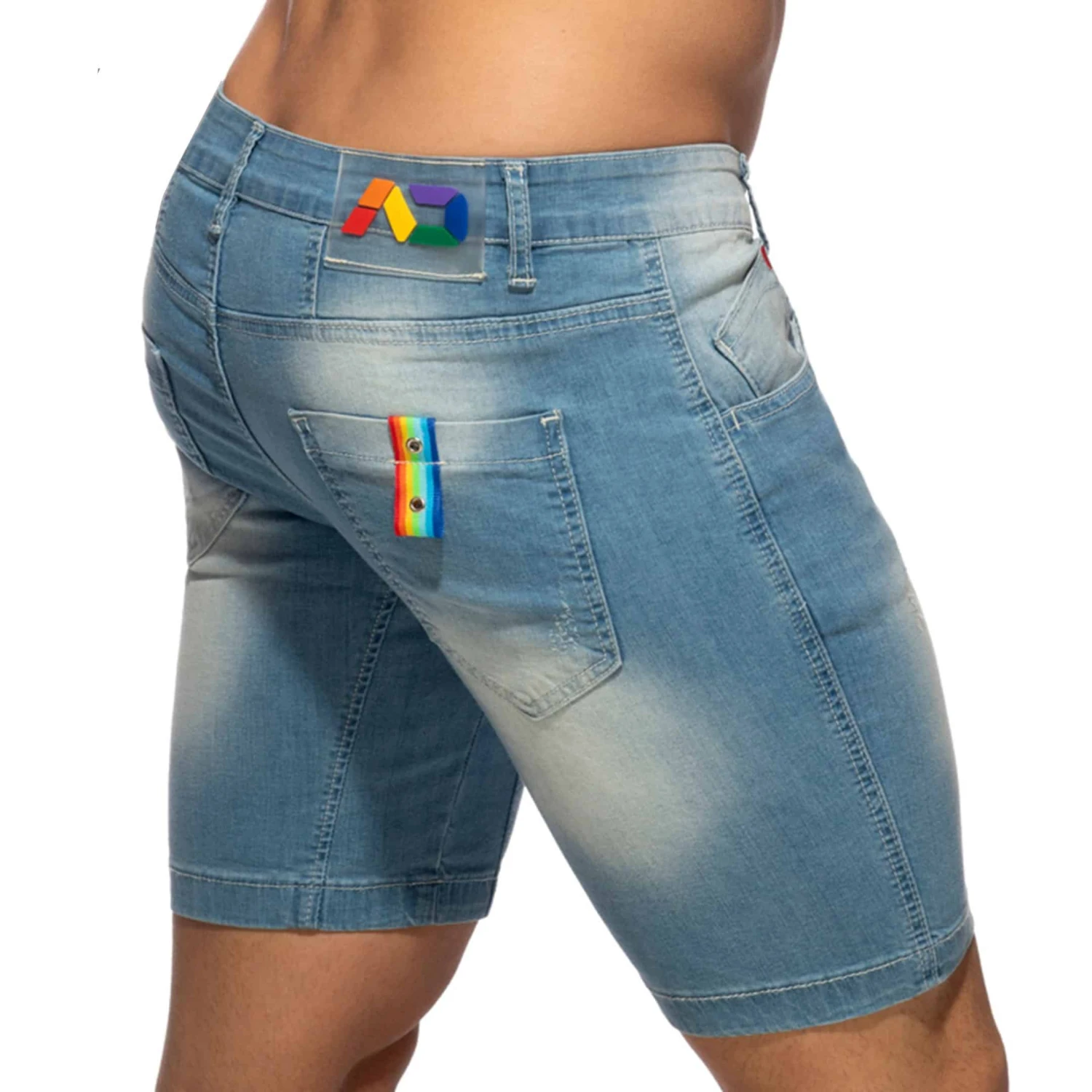 Bermuda Jeans Rainbow Tape Bleu Indigo â Image 2