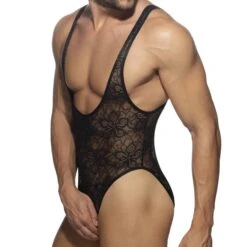 Body Dentelle Florale Noir