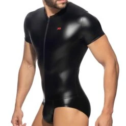 Body Front Zip Rub Cockring Noir