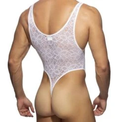 Body String Dentelle Florale Blanc
