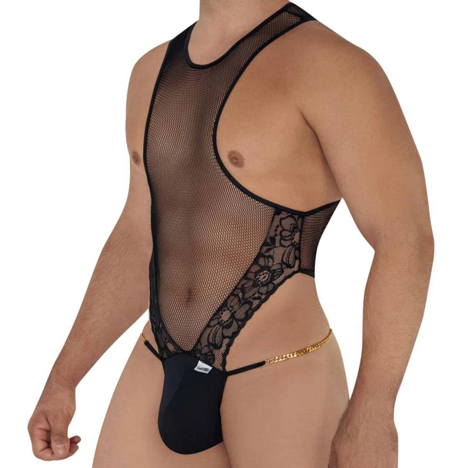 Body String Résille Dentelle Chaînette Noir – Image 2