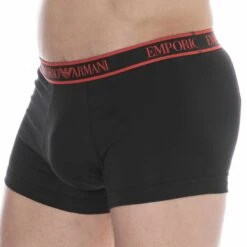 Boxer Core Logoband Coton Noir - Rouge