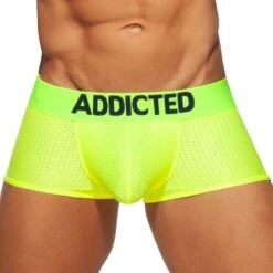 Boxer Court Cockring Mesh Neon Jaune Fluo