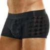 Boxer Court Pied De Poule Noir