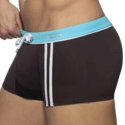 Boxer De Bain Sport Detail Binding Marron