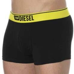 Boxer Denim Division Coton Noir - Jaune