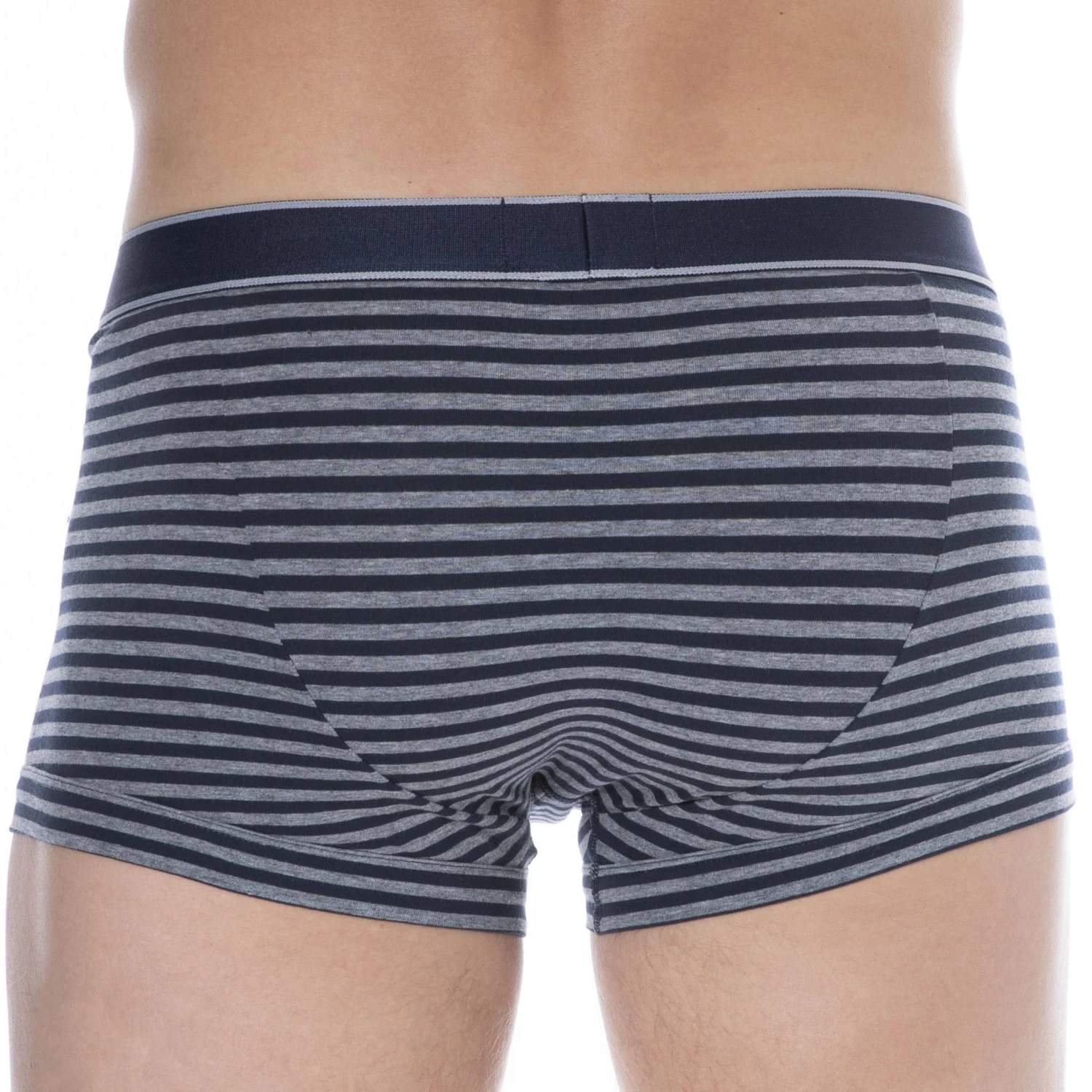 Boxer Yarn Dyed RayĂ© Marine - Gris â Image 3