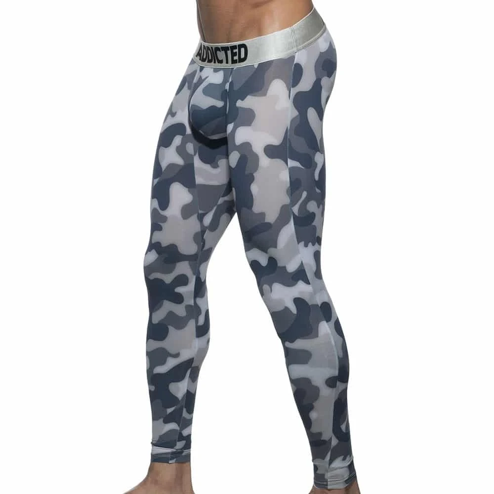 Caleçon Long Camo Gris