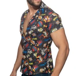 Chemisette Comic Microfibre Noire