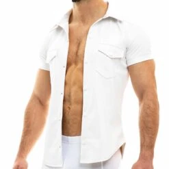 Chemisette Leather Simili-Cuir Blanche