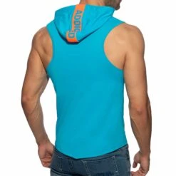 Débardeur à Capuche Bande Logo Bleu