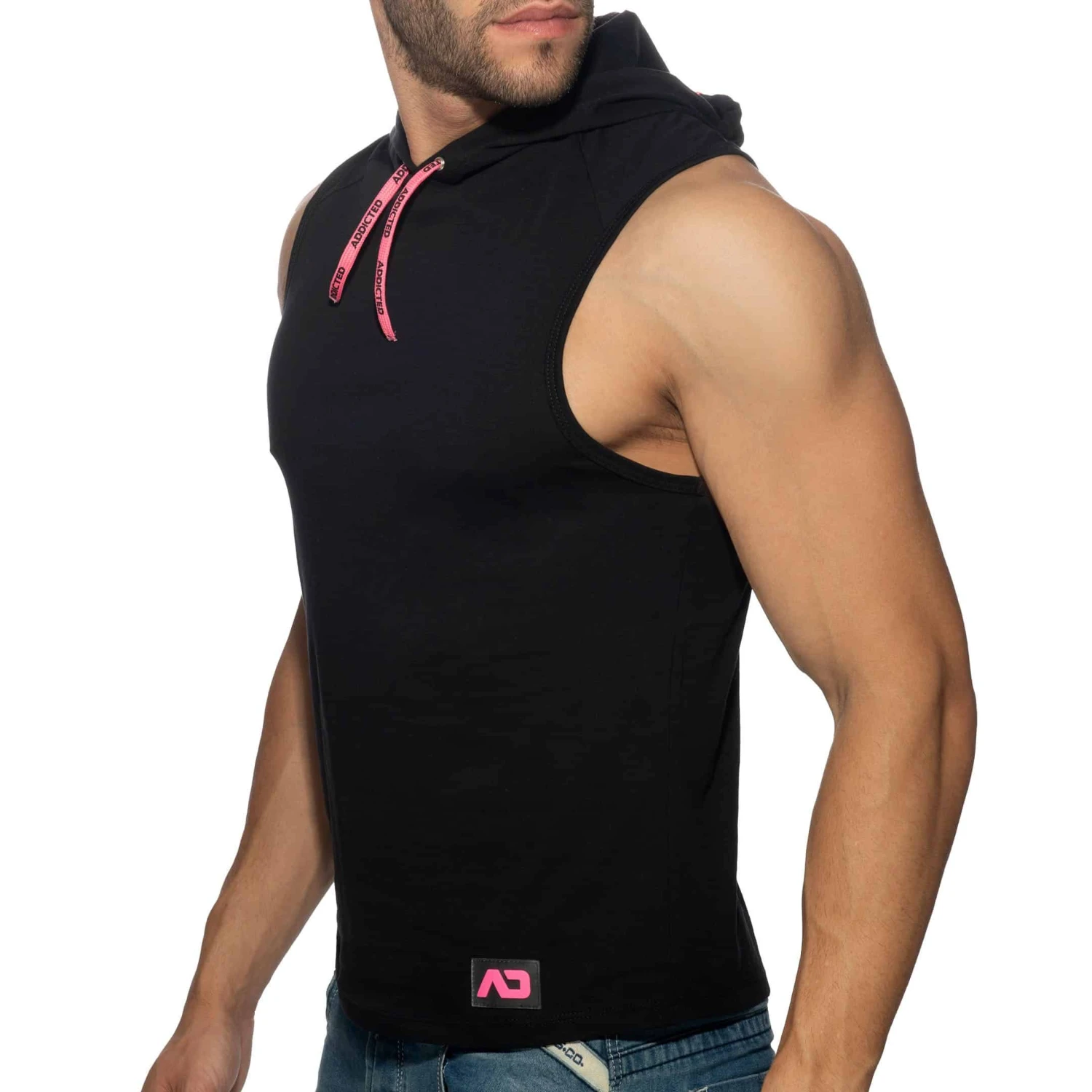 Débardeur à Capuche Bande Logo Noir – Image 2