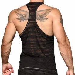 Débardeur Burnout Stripe Noir