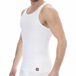 Débardeur Coton Côtelé Blanc