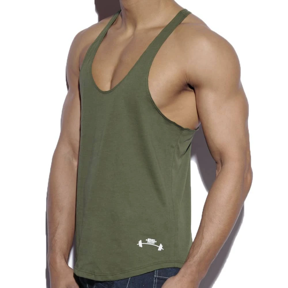Débardeur Fitness Uni Kaki