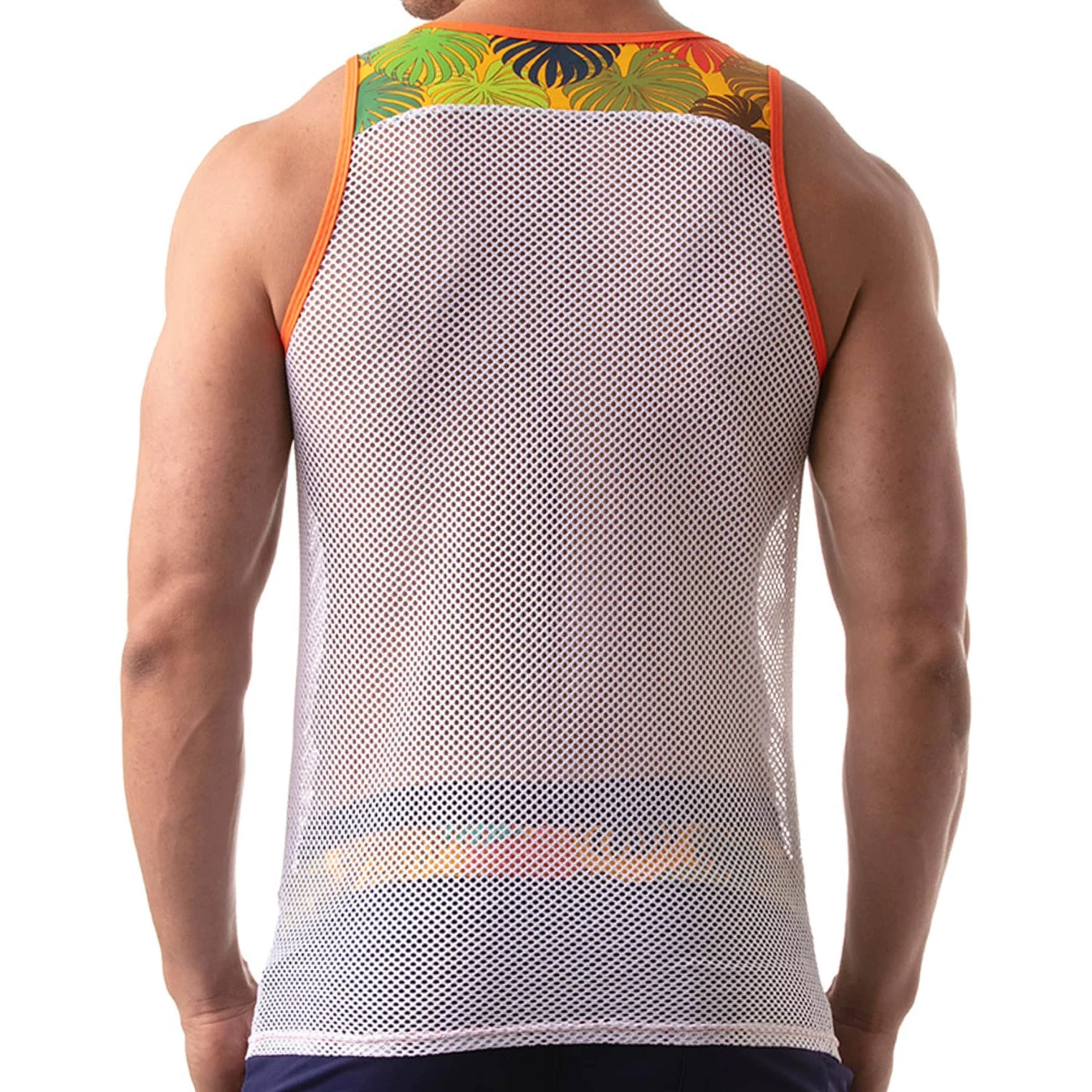 DĂ©bardeur Mesh Floral Blanc - Jaune â Image 2