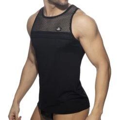 Débardeur Mesh Striped Noir