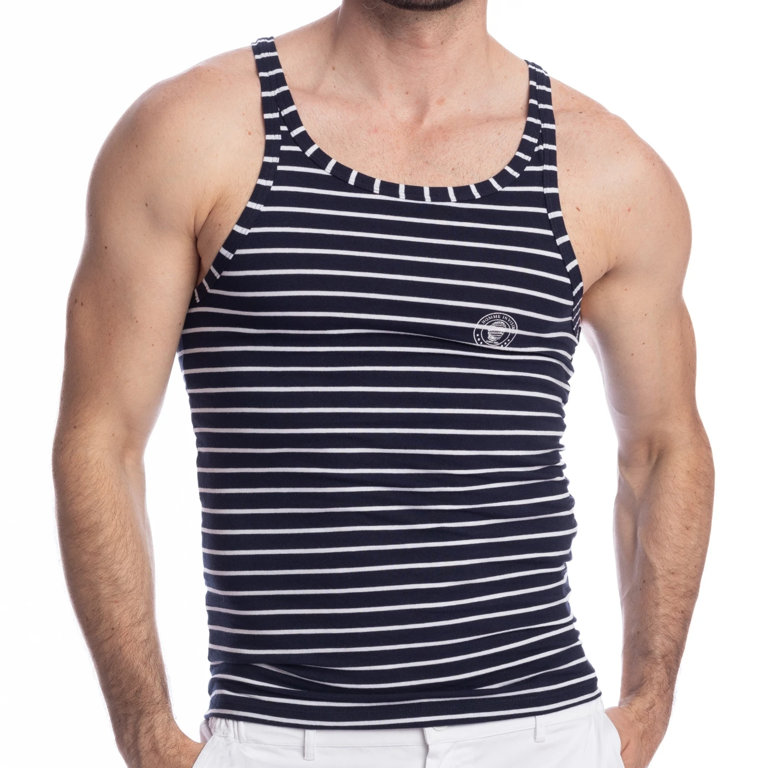 Débardeur Querelle De Brest Rayé Marine - Blanc – Image 2