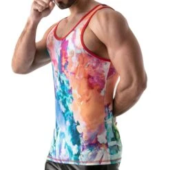 Débardeur Tie Dye Coton Rouge