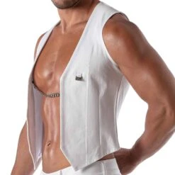 Gilet à Chaîne Patriot Blanc