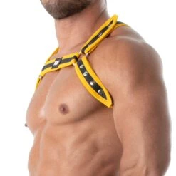 Harnais Bulldog Neoprene Noir - Jaune