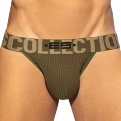 Jock Strap Bikini Recycled Rib Kaki