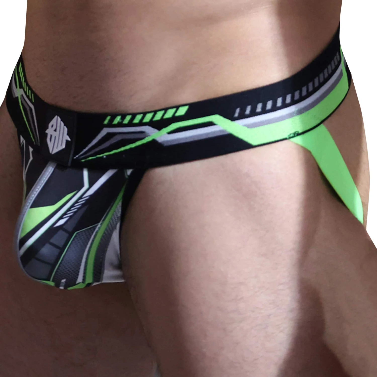 Jock Strap Cyber Nights Noir - Vert Fluo â Image 2