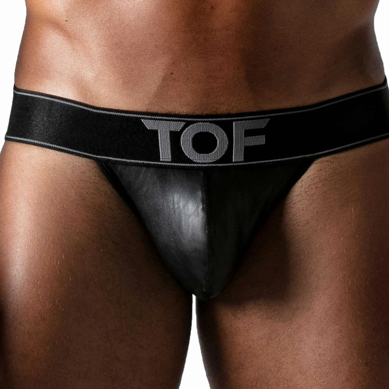 Jock Strap Imitation Cuir Noir