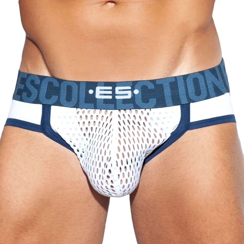 Jock Strap Open Mesh Blanc
