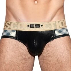 Jock Strap Squares Gold Noir