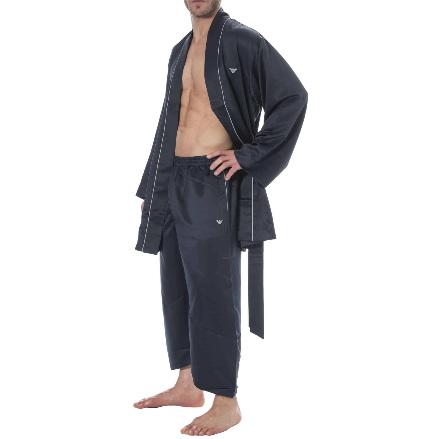 Kimono Satin Deluxe Bleu Marine â Image 5