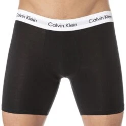 Lot De 3 Boxers Longs Cotton Stretch Noir - Blanc - Gris
