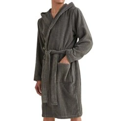 Peignoir Coton Gris