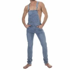 Salopette Longue Jeans Bleu Indigo