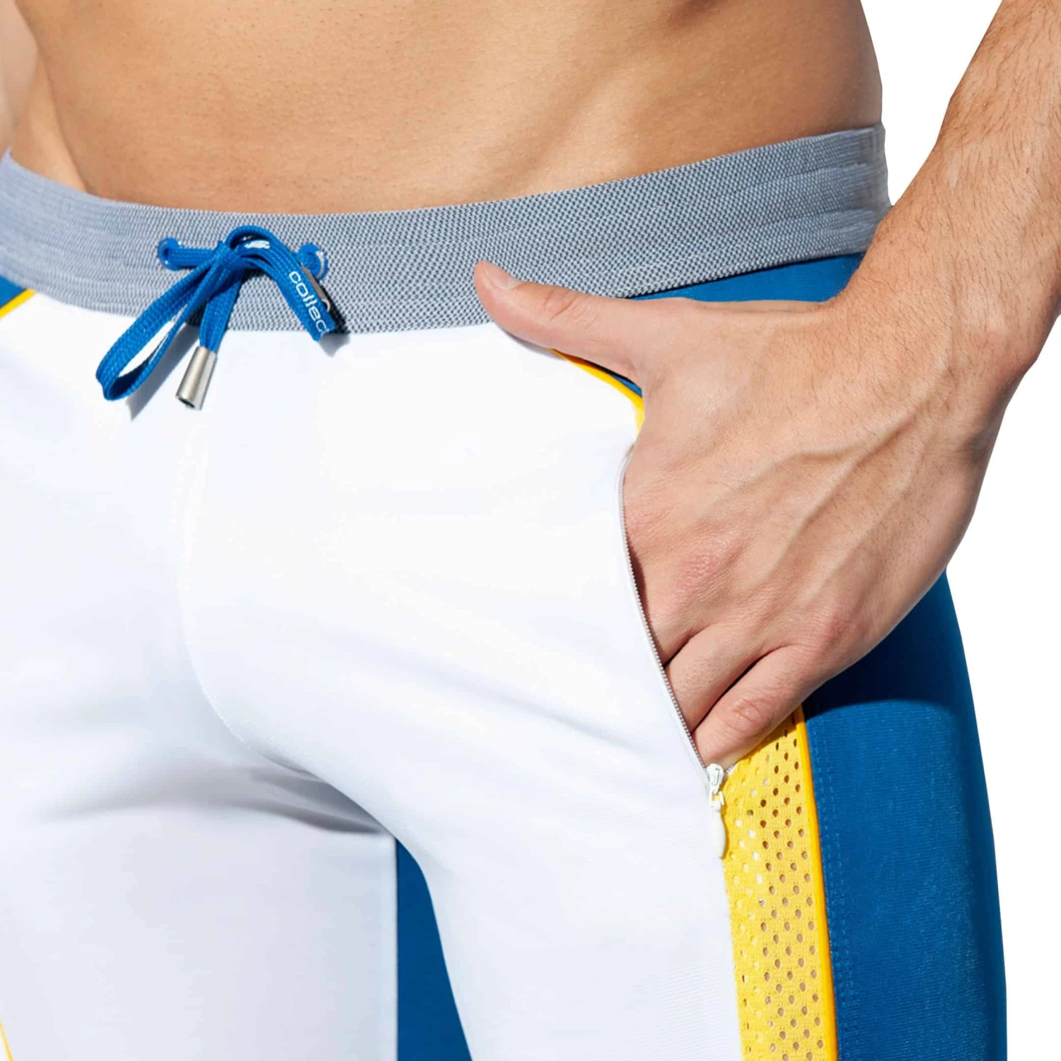 Short Cycliste Sportive Blanc - Bleu â Image 3