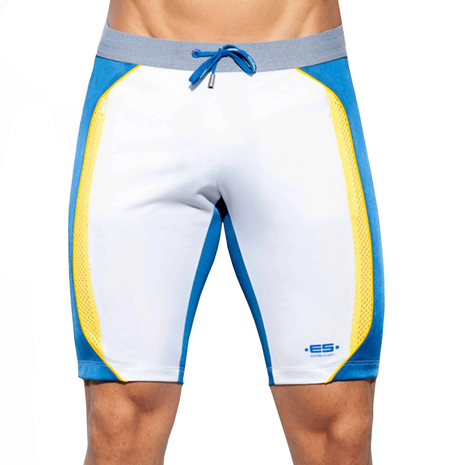 Short Cycliste Sportive Blanc - Bleu