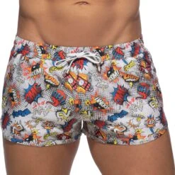 Short De Bain Comic Blanc