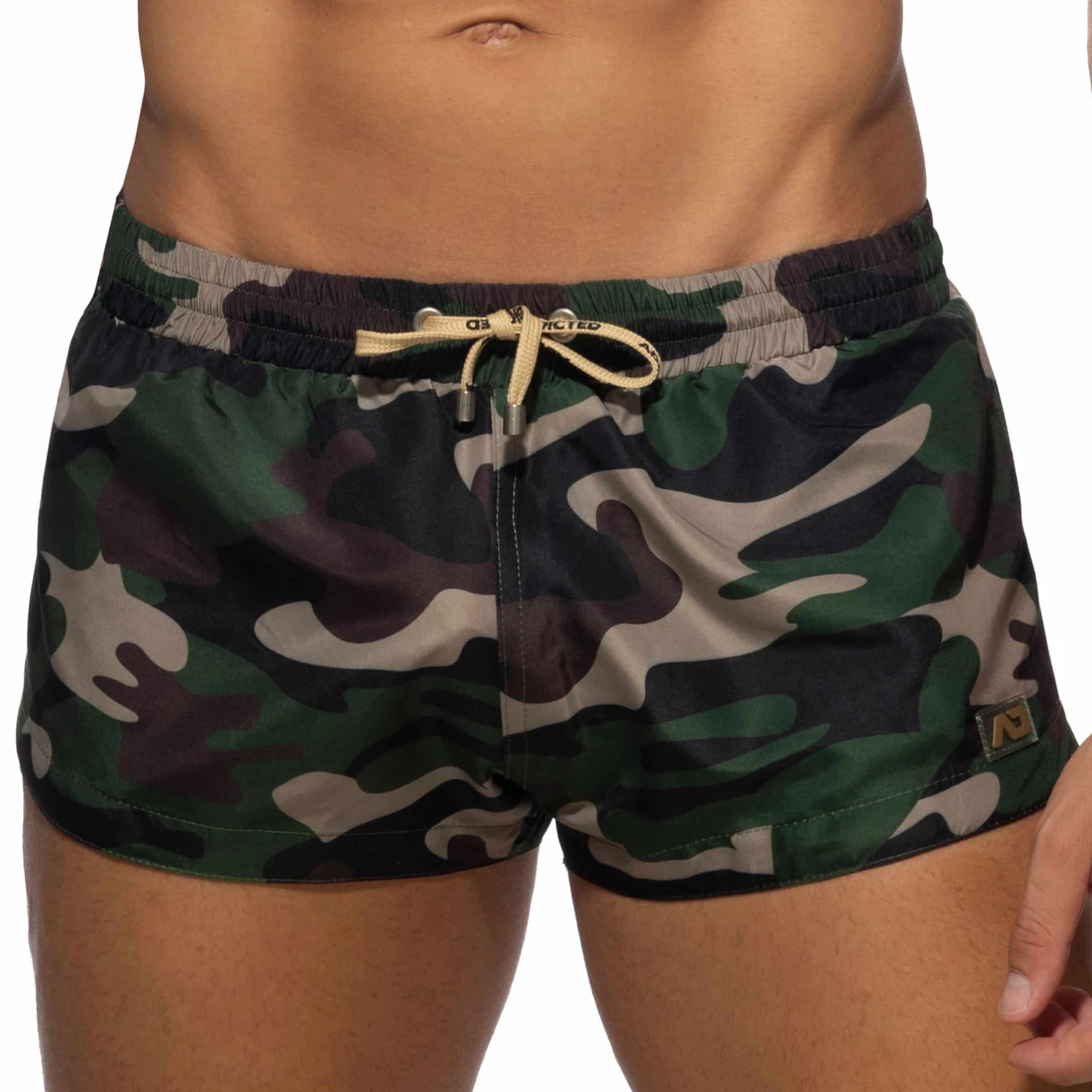 Short De Bain Court Camouflage Kaki