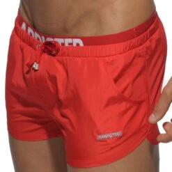 Short De Bain Double Waistband Rouge