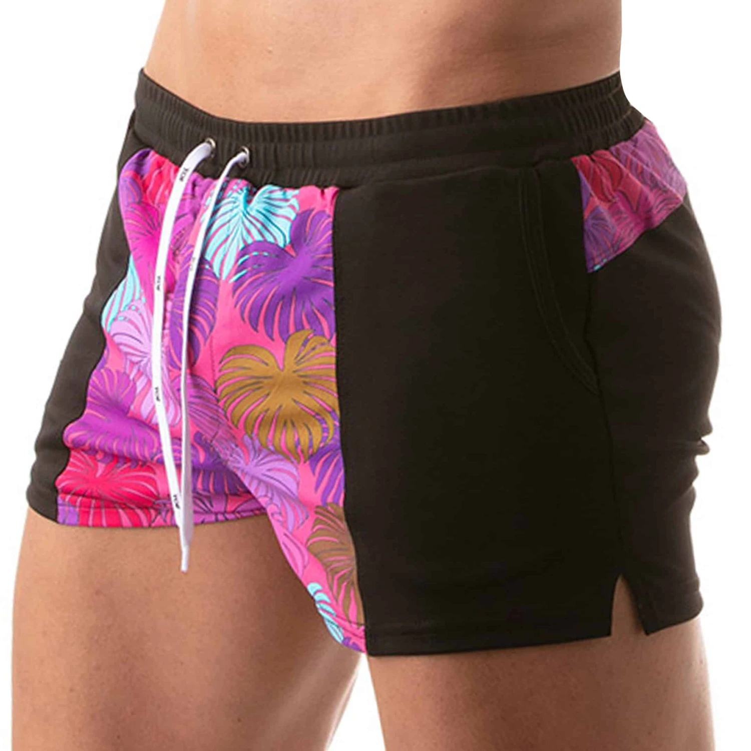 Short De Bain Floral - Noir - Rose â Image 2