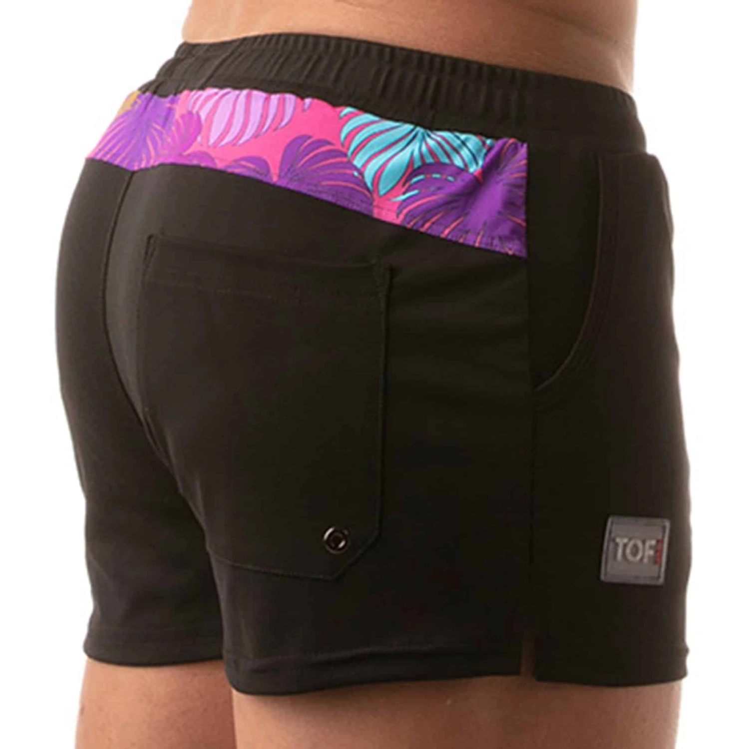 Short De Bain Floral - Noir - Rose â Image 3