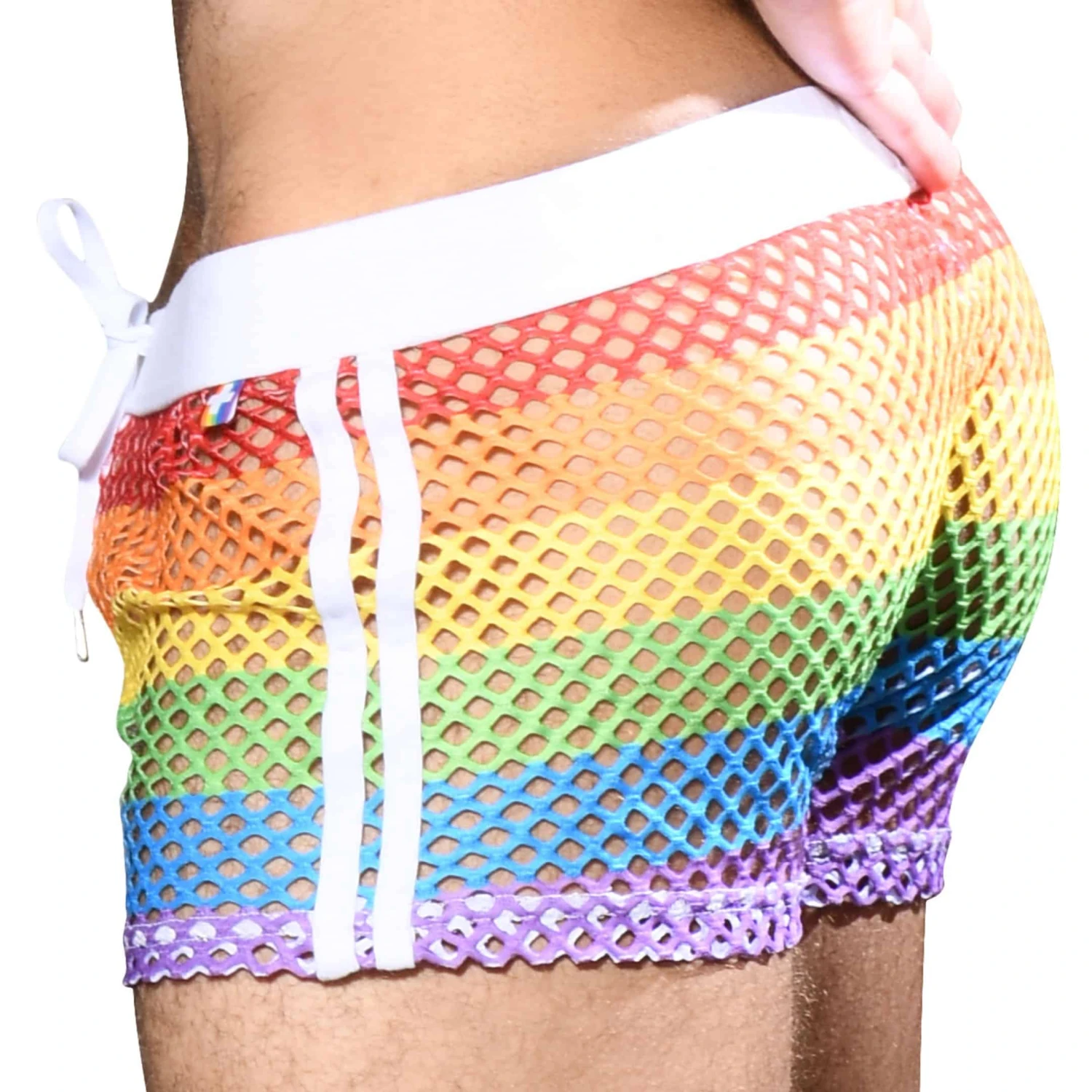 Short Stripe Mesh Pride Arc-en-ciel â Image 2