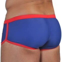 Shorty De Bain Bleu - Rouge