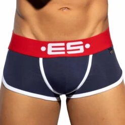 Shorty Empty Bottom Double Side Coton Marine - Rouge
