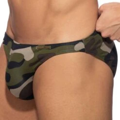 Slip Bikini Camo Coton Kaki