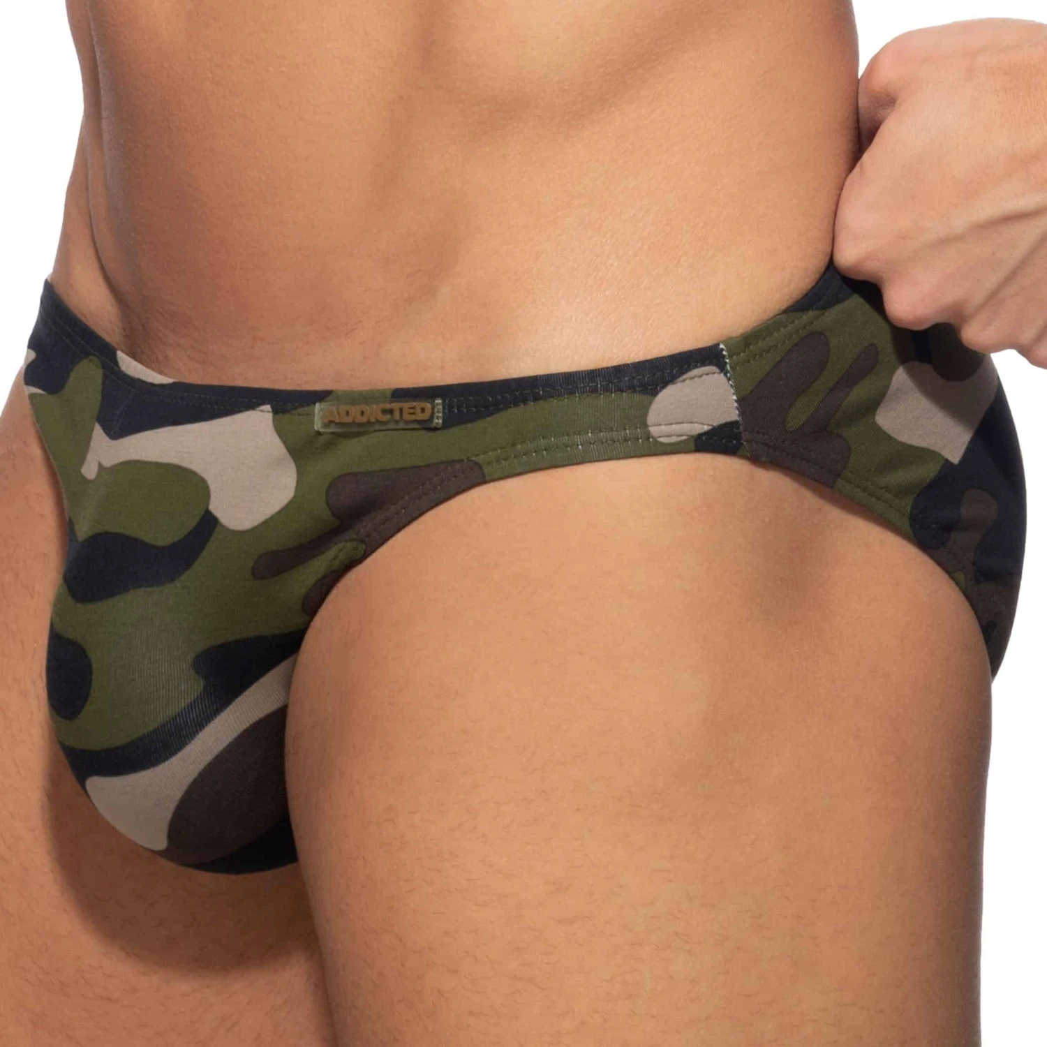 Slip Bikini Camo Coton Kaki