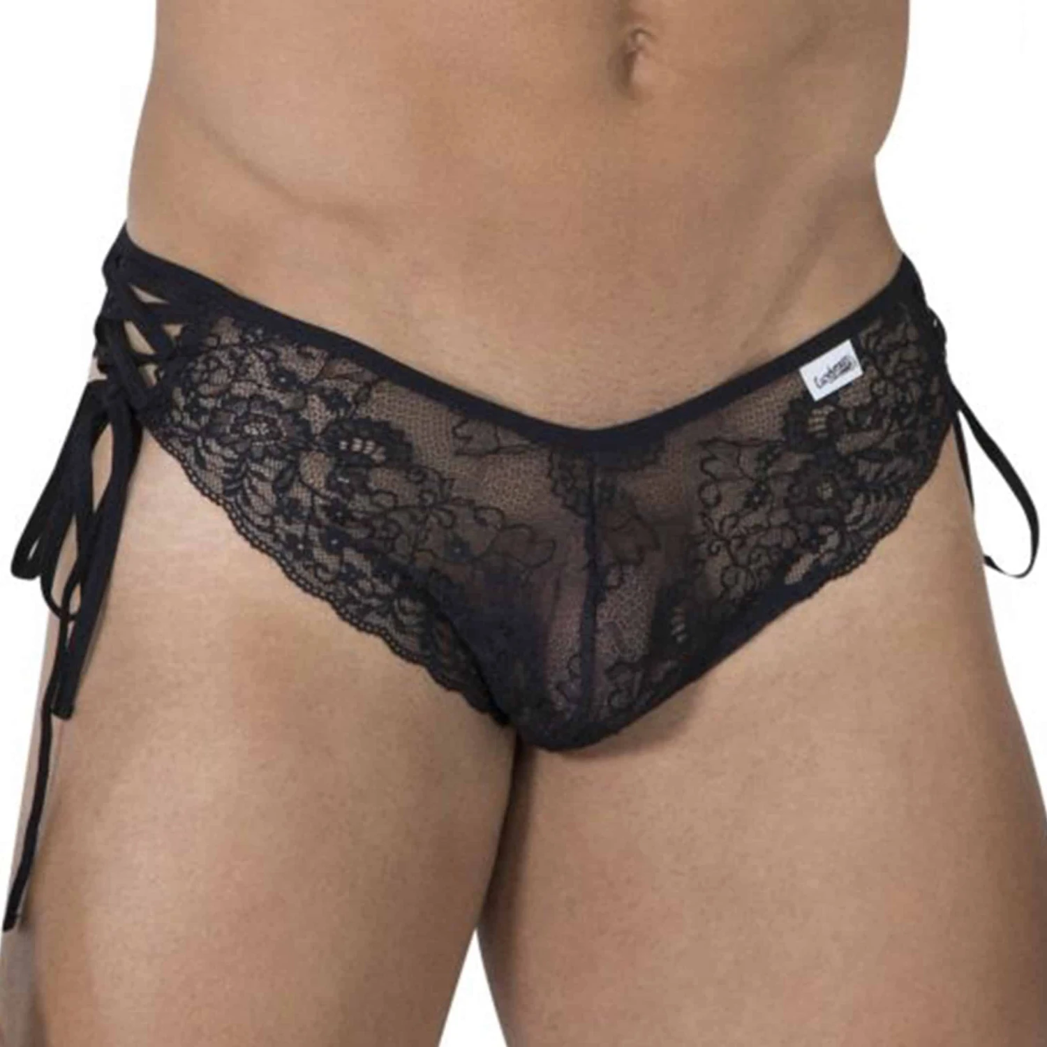 Slip Bikini Dentelle Et Lacets Noir â Image 2