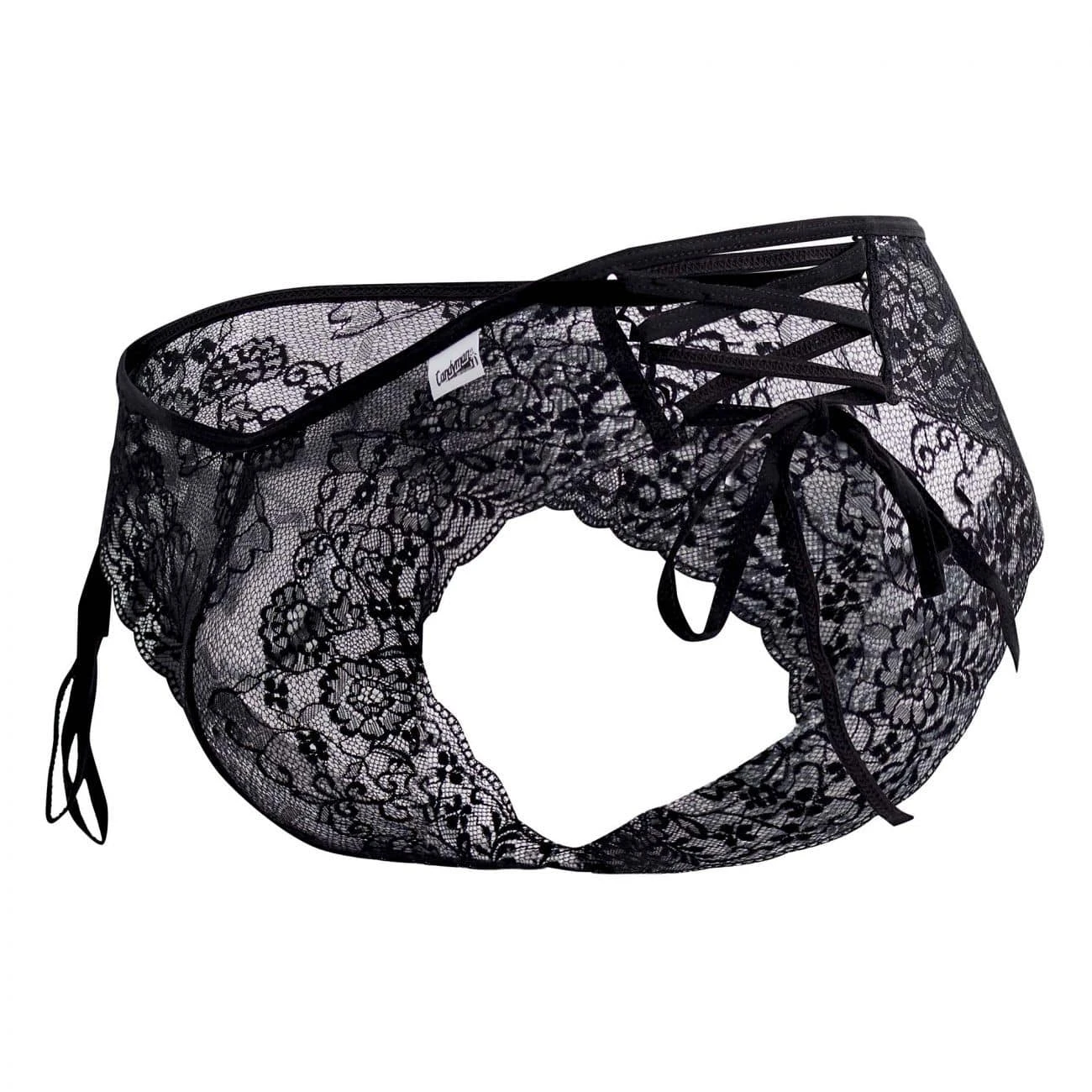 Slip Bikini Dentelle Et Lacets Noir â Image 4