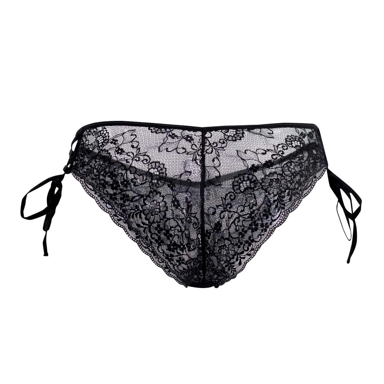 Slip Bikini Dentelle Et Lacets Noir â Image 5