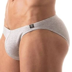 Slip Bikini French Coton Gris Chiné